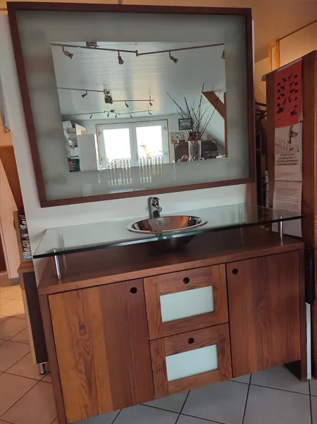 Acheter un meuble en bois verre pour salle de bain